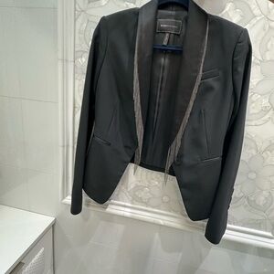 BCBG BOWIE Black Blazer With Chain Detail At Lapels Size xs worn once great cond